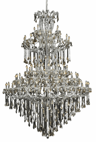 Elegant Maria Theresa 85-LT Chrome Chandelier Golden Teak Royal Cut Crystal - 2801G96C-GT/RC
