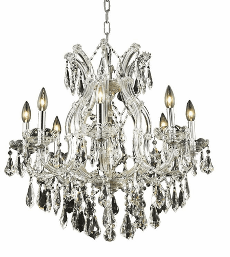 Elegant Maria Theresa 9-LT Chrome Chandelier Clear Royal Cut Crystal - 2801D26C/RC