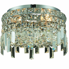 Elegant Maxime 4-LT Chrome Flush Mount Clear Royal Cut Crystal - V2031F12C/RC