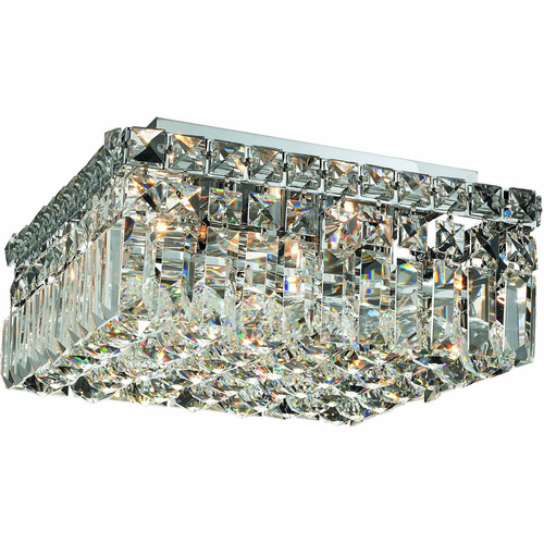 Elegant Maxime 4-LT Chrome Flush Mount Clear Royal Cut Crystal - V2032F12C/RC