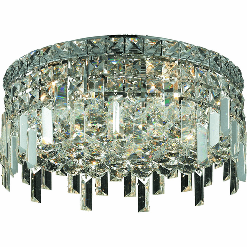 Elegant Maxime 5-LT Chrome Flush Mount Clear Royal Cut Crystal - V2031F16C/RC