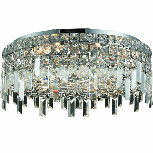 Elegant Maxime 6-LT Chrome Flush Mount Clear Royal Cut Crystal - V2031F20C/RC