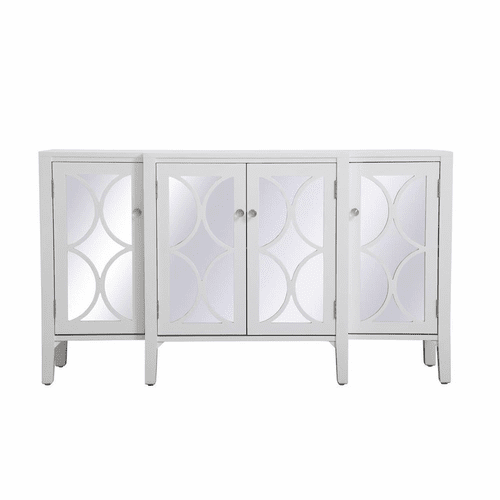 Elegant Modern 60" Mirrored Credenza - White - MF82001WH