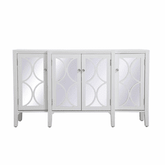 Elegant Modern 60" Mirrored Credenza - White - MF82001WH
