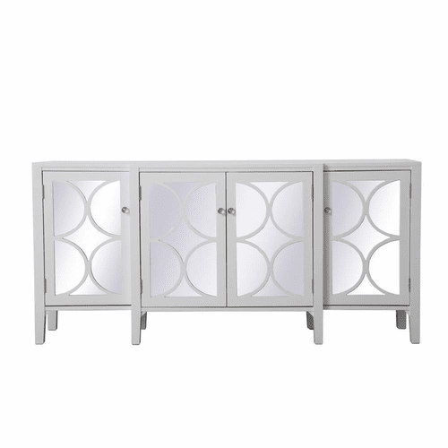 Elegant Modern 72" Mirrored Credenza - White - MF82111WH