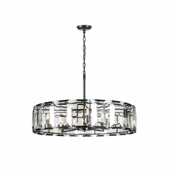 Elegant Monaco 10-LT Flat Black (Matte) Chandelier Clear Glass Crystal - 1211D43FB
