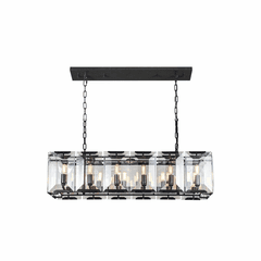 Elegant Monaco 12-LT Flat Black (Matte) Chandelier Clear Glass Crystal - 1212D40FB