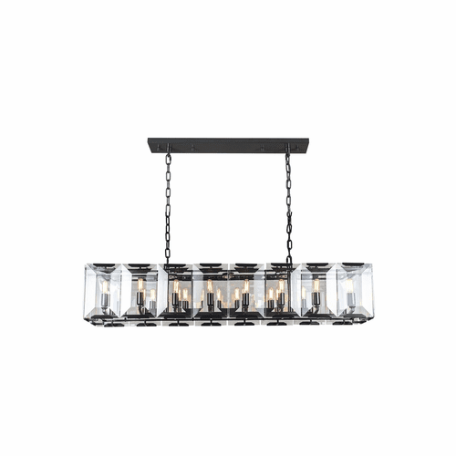 Elegant Monaco 16-LT Flat Black (Matte) Chandelier Clear Glass Crystal - 1212D53FB