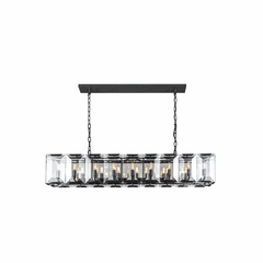 Elegant Monaco 18-LT Flat Black (Matte) Chandelier Clear Glass Crystal - 1212D60FB