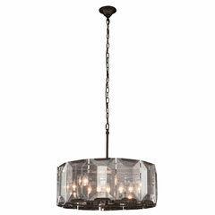 Elegant Monaco 6-LT Flat Black (Matte) Chandelier Clear Glass Crystal - 1211D26FB