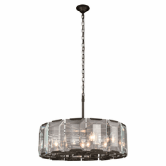 Elegant Monaco 8-LT Flat Black (Matte) Chandelier Clear Glass Crystal - 1211D30FB