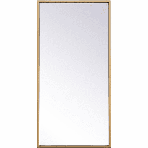 Elegant Monet Metal Frame Rectangle Mirror 14X28" - Brass - MR41428BR