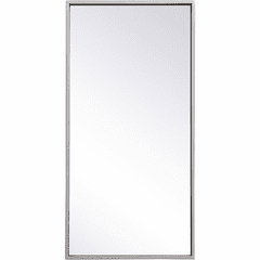 Elegant Monet Metal Frame Rectangle Mirror 14X28" - Sliver - MR41428S