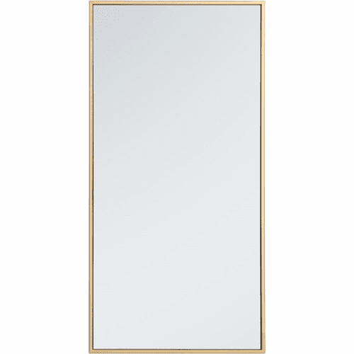 Elegant Monet Metal Frame Rectangle Mirror 18" - Brass - MR41836BR