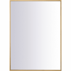 Elegant Monet Metal Frame Rectangle Mirror 27" - Brass - MR42736BR