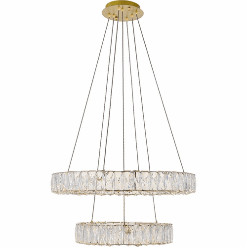 Elegant Monroe Integrated LED Chip Light Chandelier - Gold - 3503G24G