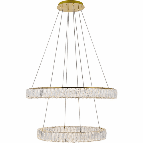 Elegant Monroe Integrated LED Chip Light Chandelier - Gold - 3503G32G