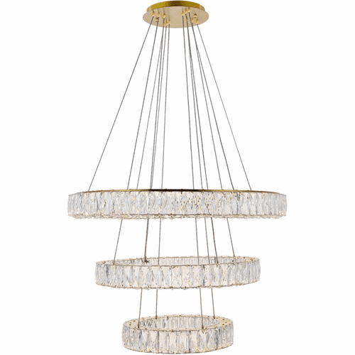 Elegant Monroe Integrated LED Chip Light Chandelier - Gold - 3503G3LG