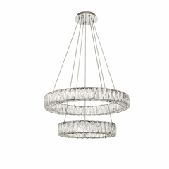 Elegant Monroe Integrated LED Chip Light Chrome Chandelier Clear Cut Crystal - 3503G24C