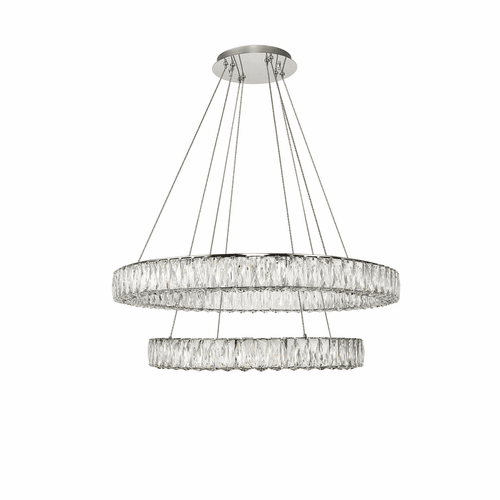 Elegant Monroe Integrated LED Chip Light Chrome Chandelier Clear Cut Crystal - 3503G32C