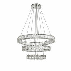 Elegant Monroe Integrated LED Chip Light Chrome Chandelier Clear Cut Crystal - 3503G3LC