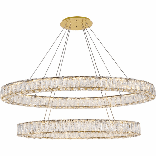 Elegant Monroe Integrated LED Light Chandelier - Gold - 3503D40G