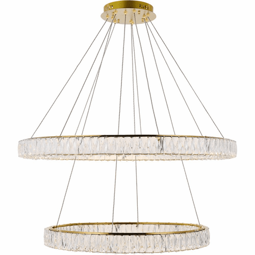 Elegant Monroe Integrated LED Light Chandelier - Gold - 3503D42G
