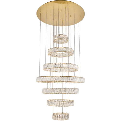 Elegant Monroe Integrated LED Light Chandelier - Gold - 3503G34G