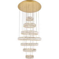 Elegant Monroe Integrated LED Light Chandelier - Gold - 3503G34G