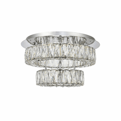 Elegant Monroe LED-LT Chrome Flush Mount Clear Royal Cut Crystal - 3503F18L2C