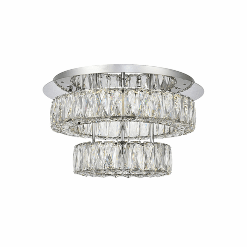 Elegant Monroe LED-LT Chrome Flush Mount Clear Royal Cut Crystal - 3503F18L2C