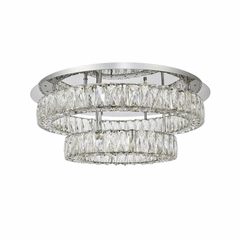 Elegant Monroe LED-LT Chrome Flush Mount Clear Royal Cut Crystal - 3503F26L2C