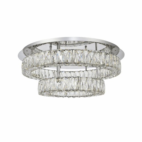 Elegant Monroe LED-LT Chrome Flush Mount Clear Royal Cut Crystal - 3503F26L2C