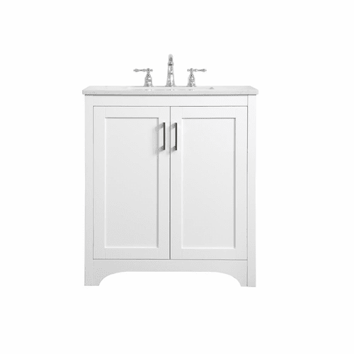Elegant Moore 30" Single Bathroom Vanity - White - VF17030WH
