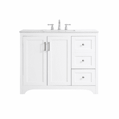 Elegant moore 42" Single Bathroom Vanity - White - VF17042WH