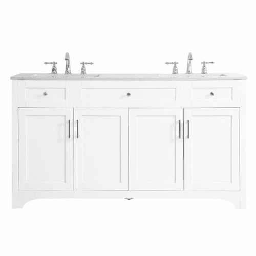 Elegant moore 60" Double Bathroom Vanity - White - VF17060DWH