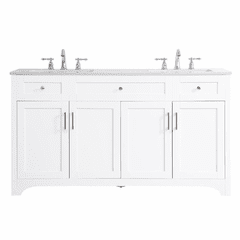 Elegant moore 60" Double Bathroom Vanity - White - VF17060DWH