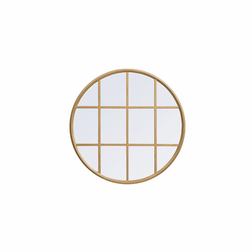 Elegant Motif Metal Windowpane Mirror 28" X 28" - Brass - MR632828BR