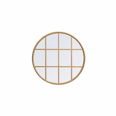 Elegant Motif Metal Windowpane Mirror 28" X 28" - Brass - MR632828BR