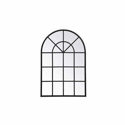 Elegant Motif Metal Windowpane Mirror 28" X 41" - Black - MR612842BK