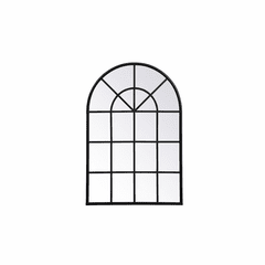 Elegant Motif Metal Windowpane Mirror 28" X 41" - Black - MR612842BK