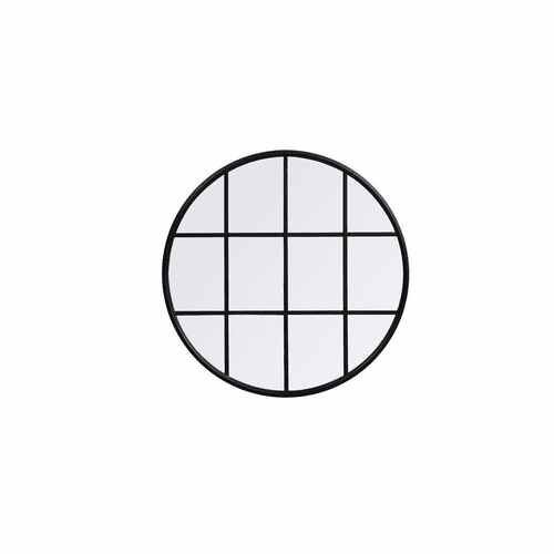 Elegant Motif Metal Windowpane Mirror 32" X 32" - Black - MR633232BK