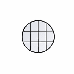 Elegant Motif Metal Windowpane Mirror 32" X 32" - Black - MR633232BK