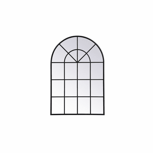 Elegant Motif Metal Windowpane Mirror 36" X 53" - Black - MR613653BK