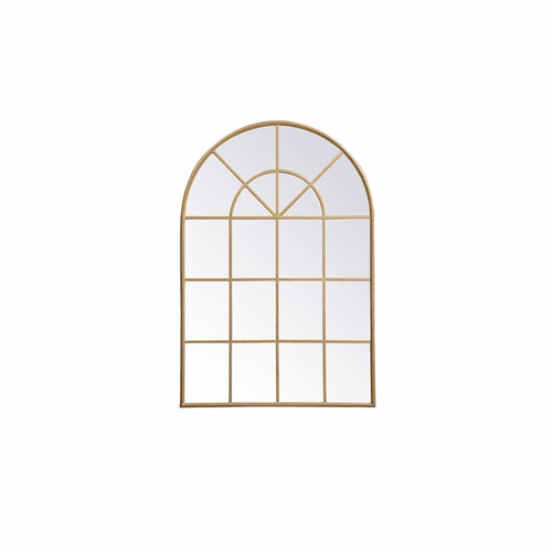 Elegant Motif Metal Windowpane Mirror 36" X 53" - Brass - MR613653BR
