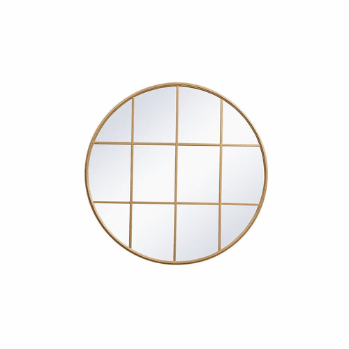 Elegant Motif Metal Windowpane Mirror 42" X 42" - Brass - MR634242BR