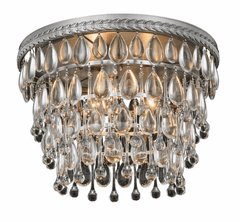 Elegant Nordic 3-LT Antique Silver Flush Mount Clear Royal Cut Crystal - 1219F15AS/RC