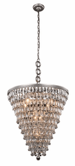 Elegant Nordic 7-LT Antique Silver Chandelier Clear Royal Cut Crystal - 1219D24AS/RC