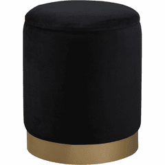 Elegant Ozman Round 14" Ottoman - Black - OT1015BK