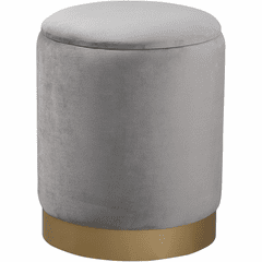 Elegant Ozman Round 14" Ottoman - Gray - OT1015GY